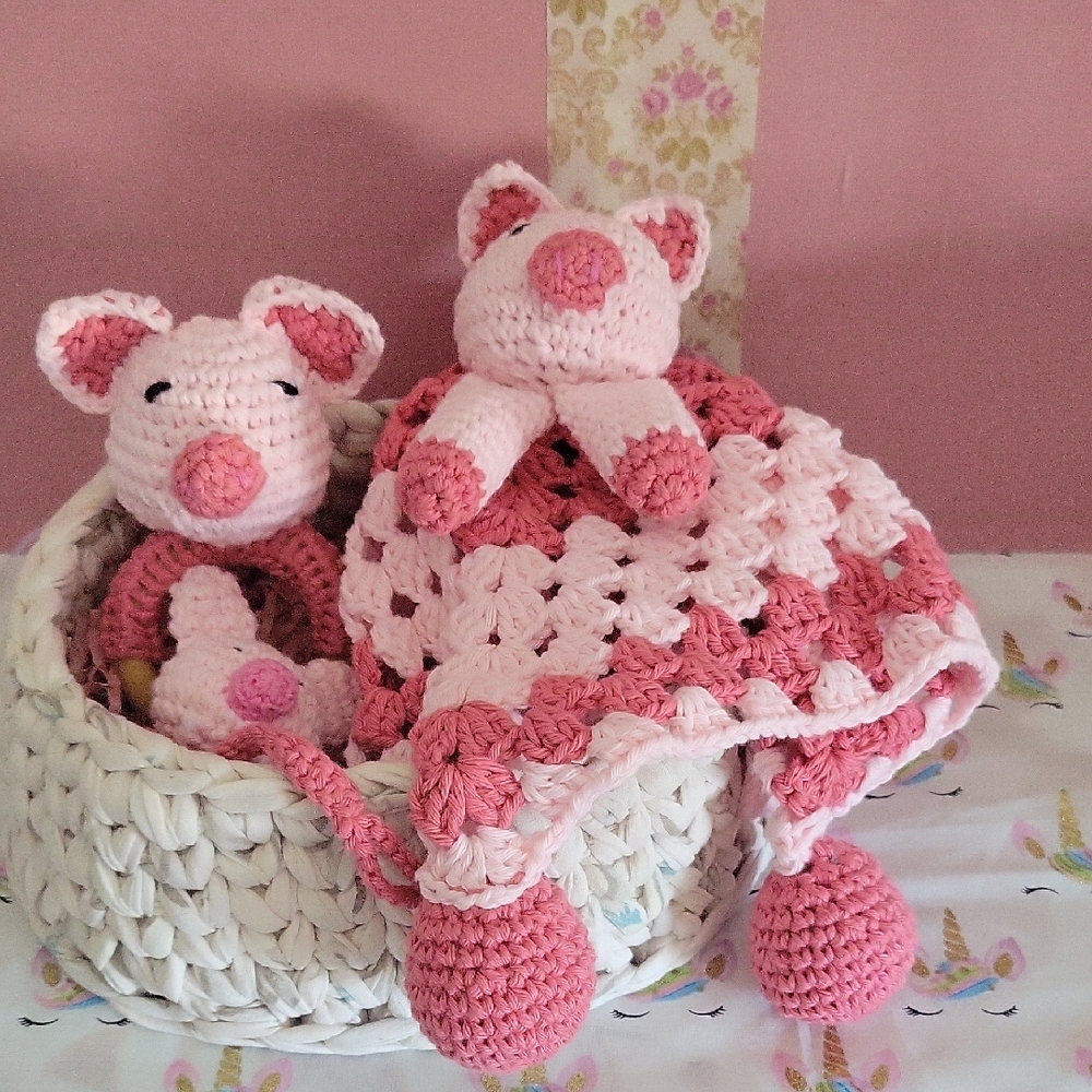 Handmade Piglet Crochet Set